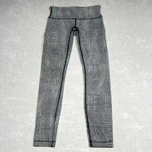 Lululemon Leggings Womens Size 4 Black White High Rise Wunder Under Luxtreme